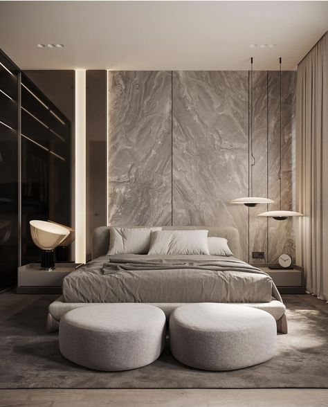 White Classic Bedroom, Zen Lighting, Tile Bedroom, Zen Bedroom, Modern Luxury Bedroom, Modern Bedroom Interior, Sleek Furniture, Sophisticated Decor, Luxury Bedroom Master