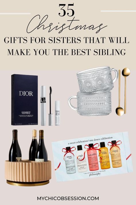 The struggle is real when it comes to finding Christmas gift ideas for a sister. It should be stylish and practical as the goal is to find the perfect gift that won’t end up in the return pile. Whether you have older sisters or younger sisters, I have combed through the internet to help you find the perfect present that will make you sister of the year! Christmas Gift Ideas For Sister, Gift Ideas For Sister, Cute Lipstick, The Struggle Is Real, Gift Guide For Him, Elegant Centerpieces, Skincare Gift Set, Skin Care Gifts, Sister Love