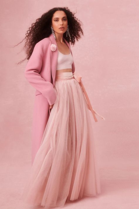 LoveShackFancy Resort 2024 Collection | Vogue Resort 2024 Collection, Pink Slip Dress, Resort 2024, Pink Strapless Dress, Ball Skirt, Tiered Skirts, Pink Skirt, Fashion Show Collection, Party Looks