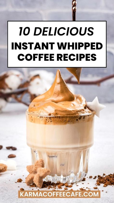 Craving a speedy coffee fix? Dive into our collection of instant whipped coffee recipes. These simple concoctions are ideal for a cool beverage or a sweet indulgence. Savor the luscious, frothy texture of whipped coffee, ready in just a few minutes. Whipped Coffee Drinks, Diy Cold Brew Coffee Recipes, Make Ahead Iced Coffee, Coffee Blender Recipes, Coffee Fundraiser Ideas, Whipped Instant Coffee, Instant Whipped Coffee, Frothy Coffee Recipe, Instant Coffee Recipes Baking