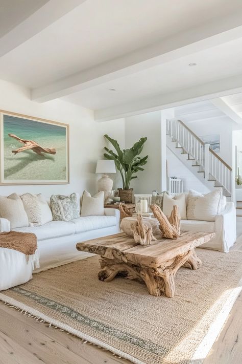 ♥ Ready to create a coastal oasis in your living room? Dive into the soothing vibes of this California-inspired space, featuring a cozy and modern design with neutral tones. From boho to contemporary, find the perfect coastal living room inspiration here. 🌊✨ #CoastalLivingRooms #CaliforniaLivingRooms #ModernCoastal #NeutralDecor #LivingRoomInspo #InteriorDesign Japandi Coastal Living Room, Small Beach Living Room, Contemporary Boho Living Room, Minimal Beach House Interior, California Chic Living Room, California Coastal Design, Coastal Transitional Living Room, Modern Coastal Living Room Leather Couch, Coastal Leather Couch