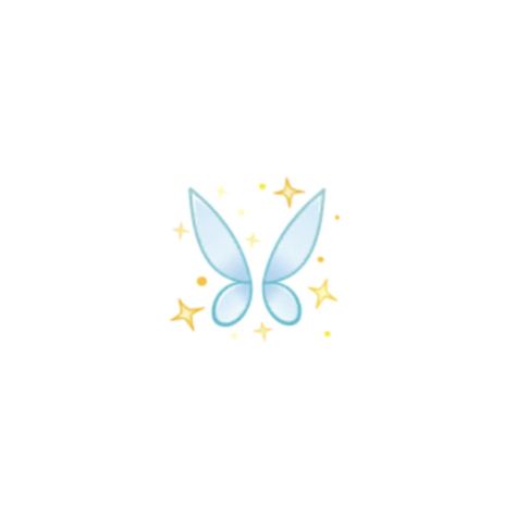 Fairy wings [as an emoji] (Drawing by Disney) #TinkerBell Fairy Emoji, Small Fairy Wings, Tinkerbell Drawing, Fairy Wings Drawing, Tinkerbell Wings, Fairy Wing Tattoos, Tinker Bell Tattoo, Tato Minimal, All The Bright Places