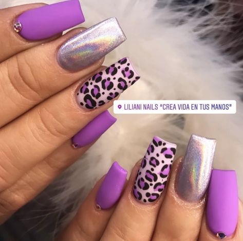 Purple Leopard Nail Designs, Purple Animal Print Nails, Purple Cheetah Nails, Purple Leopard Nails, Rockabilly Nails, Cheetah Nail Designs, Cheetah Print Nails, Fancy Nail Art, Gel Toe Nails