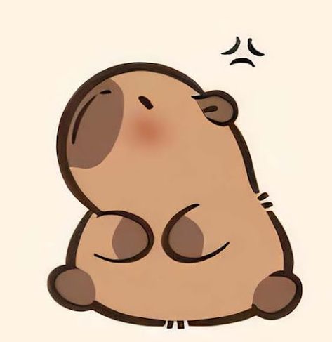 Capybara Widget, Capybara Cute, Capybara Sticker, Cute Cartoon Drawings, Fun Crochet Projects, Cute Little Drawings, Cute Profile Pictures, Cute Chibi, Simple Doodles