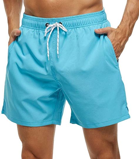 Tyhengta Mens Stretch Swim Trunks Quick Dry Beach Shorts with Zipper Pockets and Mesh Lining Pink 34 | Amazon.com Suit Fashion Men's, Casual Cotton Top, Improve Mobility, Polo Suits, Army Shirts, Business Casual Dresses, Men's Korean Style, Fabric Panel, Oversized Pullover