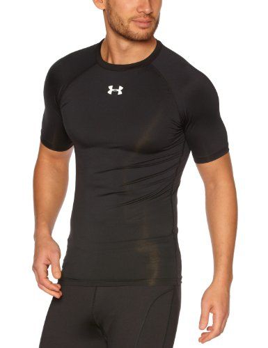 Under Armour Men's HeatGear Sonic Compression Short Sleeve, Black/White, Small >>> You can get additional details at the image link. Vest Outfits Men, Compression T Shirt, Compression Shirt, Compression Shorts, Outfits Men, Under Armour Shirts, Loose Shirts, Vest Outfits, Mens Tee Shirts