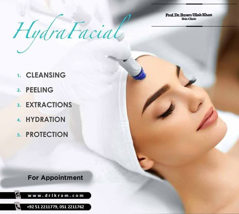 Facial Aesthetics Poster, Hydra Facial Creative Ads, Hydra Facial Poster, Facial Poster, Facial Recipe, Laser Skin Tightening, Skin Care Center, Skin And Hair Clinic, Mens Facial