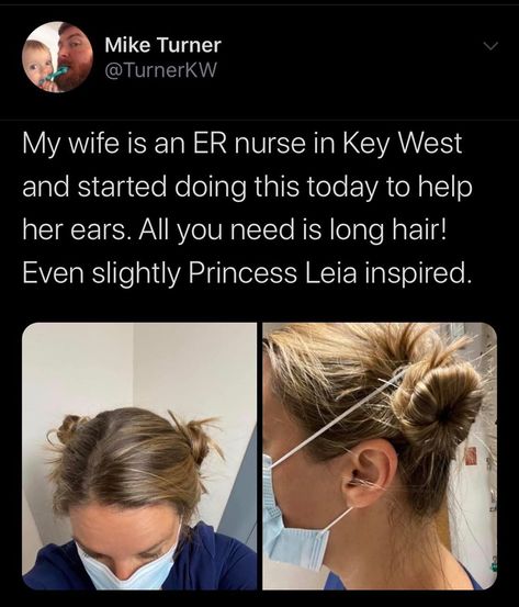 Mike, your wife is a genius Nurse Hairstyles Scrubs, Cna Memes Humor, Simple Bridesmaid Hair, Long Or Short Hair, Nurse Hairstyles, Hoco Hairstyles, Bridesmaid Hair Short, Nursing Fashion, Daily Hairstyles