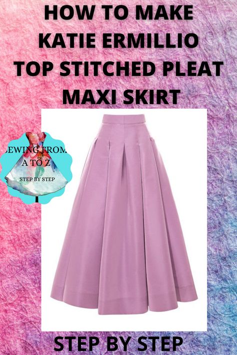 Pleated Maxi Skirt Sewing Pattern, Long Pleated Skirt Pattern, Sewing Pleated Skirt, Long Skirt Pattern Sewing, Flare Skirt Pattern, Simplicity Skirt Patterns, Pleated Skirt Tutorial, Maxi Skirt Sewing Pattern, Ruffle Skirt Pattern