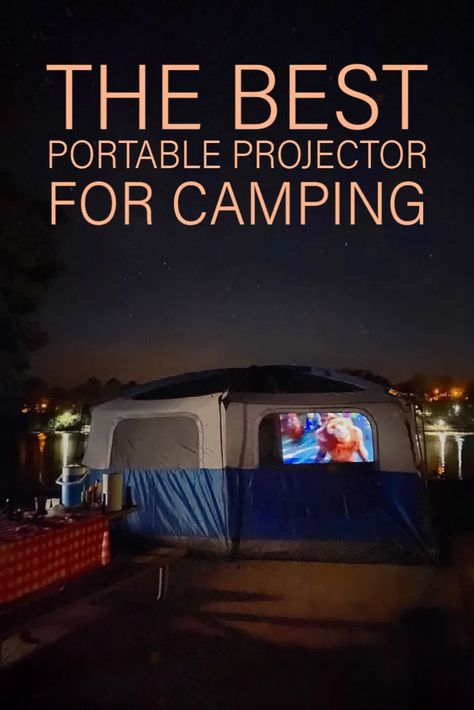 Portable Movie Screen Outdoor, Camping Projector Movie Nights, Portable Movie Projector, Camping Projector Screen, Tent Projector Movie Night, Camping Movie Night Projectors, Camping Movie Night, Camping Projector, Movie Projector Outdoor