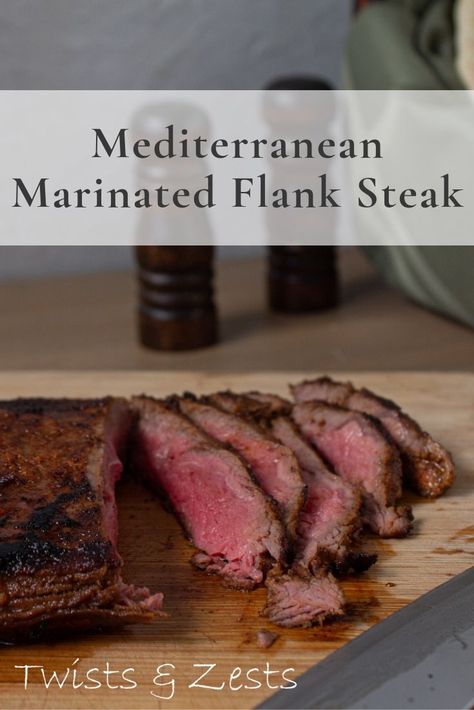 Mediterranean Steak Marinade, Marinated Flank Steak, Beef Marinade, Beef Skewers, Cooking Contest, Steak Marinade, Marinated Steak, Grilled Steak, Sausage And Egg