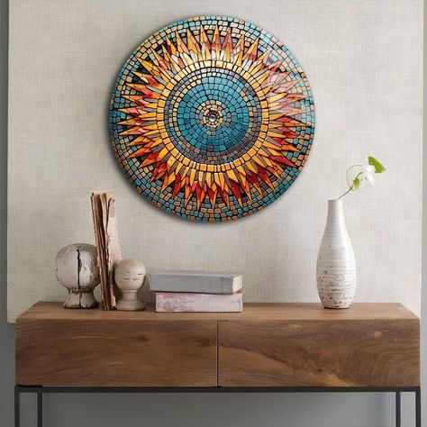 Mosaic Stained Tempered Glass Round Wall Decor Art, Durable Mosaic Glass Home Wall Decor Gift,colorful Wall Hanging Round,housewarming Gift - Etsy Turkey Round Wall Decor, Colorful Wall Hanging, Mosaic Stained, Glass Home, Round Wall Art, Glass Printing, Mosaic Designs, Round Decor, Wall Arts