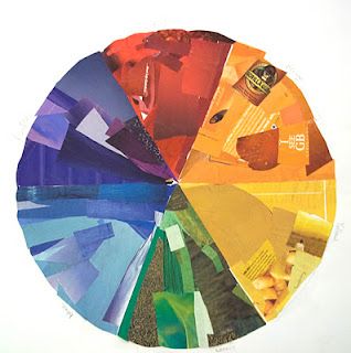 Color Theory Collage, Color Wheel Lesson, Collage Lesson, Color Wheel Art Projects, Color Wheel Art, Kids Collage, Color Lessons, Color Wheels, 8th Grade Art