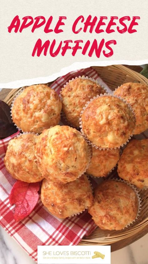 Combining a grated apple and cheddar creates the best recipe for cheese muffins! Great to serve with soups, chowders, stews or salads. Savory Dessert Recipes, Cottage Core Recipes, Cottagecore Cooking, Apple And Cheddar, Recipe With Apples, Apartment Meals, Cheddar Muffins, Apple Cheese, Witch Recipes