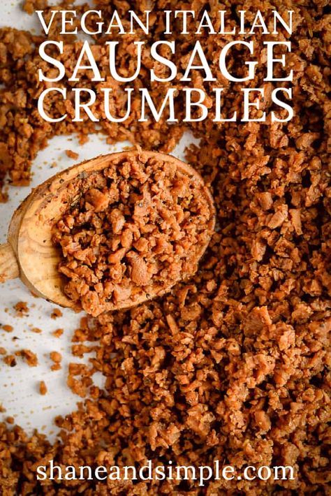 Tvp Sausage Crumbles, Plant Based Italian Sausage Recipes, Vegetarian Italian Sausage Recipes, Tvp Recipes Vegan, Vegan Italian Sausage Recipe, Vegan Italian Sausage, Tvp Recipes, Ground Sausage Recipes, Quick Foods