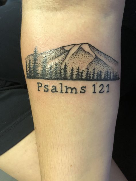 Psalm 121 Tattoo Ideas, Psalms 121 Tattoo, Psalm 121 Tattoo, Mount Rainier Tattoo, Psalms Tattoo, Rainier Tattoo, Christian Tattoos Small, Psalms 121, Tattoo Queen