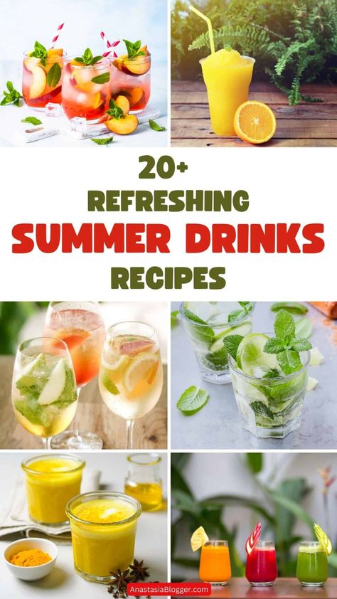 Explore a collection of 21 delightful summer drink recipes that will keep you refreshed and hydrated during the hot season. Stay cool with these irresistible beverages specially crafted for summer enjoyment. Summer Drink Recipes, Refreshing Summer Drinks, Summer Drink, Drinks Recipes, Drink Recipes, Summer Drinks, The Heat, Vitamins, Drinks