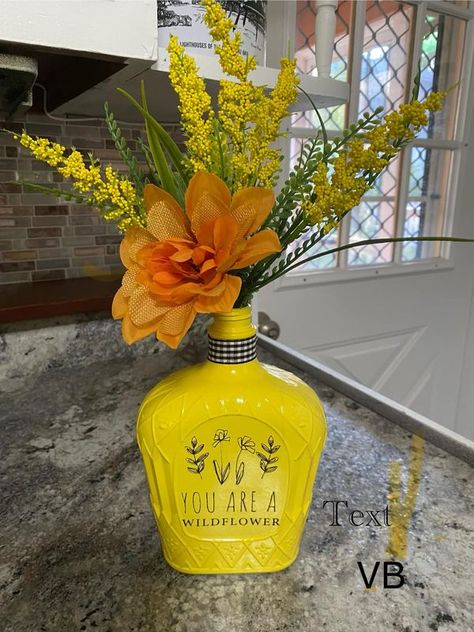 Titos Bottle Crafts, Crafts With Crown Royal Bags, Diy Crown Royal Bottle Projects, Crown Royal Bottle Crafts Diy Ideas, Diy Crown Royal Bags Ideas, Crown Royal Bag Crafts, Crown Bottle Crafts, Crown Bottle Crafts Diy, Crown Royal Bottle Crafts Diy