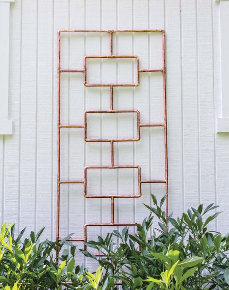 Build a DIY Copper Trellis – Mother Earth News Copper Wire Trellis Diy, Copper Trellis Diy, Copper Trellis, Trellis Diy, Copper And Wood, Wire Trellis, Copper Garden, Arbor Trellis, Green Transportation