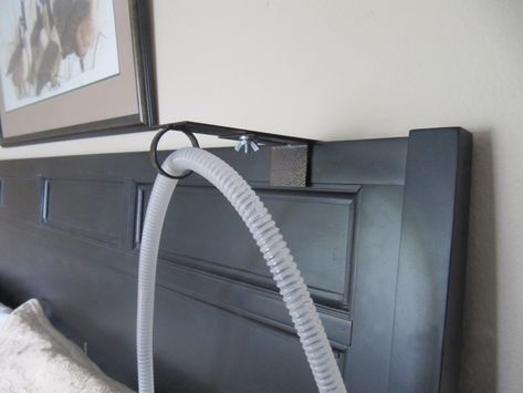 How To Hide Cpap Machine On Nightstand, Hiding Cpap Machine, Cpap Nightstand Ideas, Cpap Machine Storage, Cpap Cleaning, Cpap Mask, Cpap Machine, Hose Holder, Diy Storage Cabinets