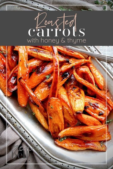 Roasted Carrots With Honey, Carrots With Honey, Carrot Dishes, Honey Carrots, Roasted Root Veggies, Roasted Carrots Recipe, Honey Roasted Carrots, Roasted Root Vegetables, Vegetarian Side Dishes