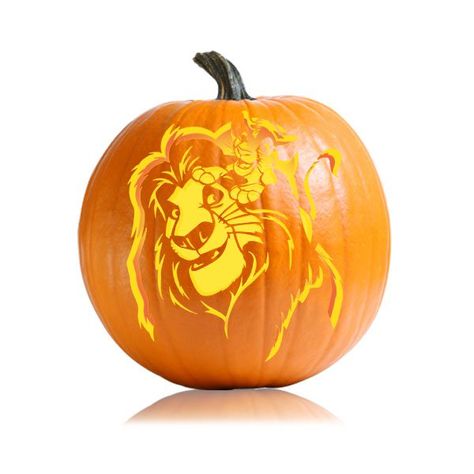 26 Pumpkin Carving Ideas For Your Little Cartoon-Lover Mufasa and Simba Live the circle of Halloween life with this Lion King pattern. Lion King Pumpkin, Disney Pumpkin Stencils, Mufasa And Simba, Scary Pumpkin Carving Patterns, Lion Stencil, Lion Halloween, Pretty Decorations, Cartoon Ideas, Character Pumpkins