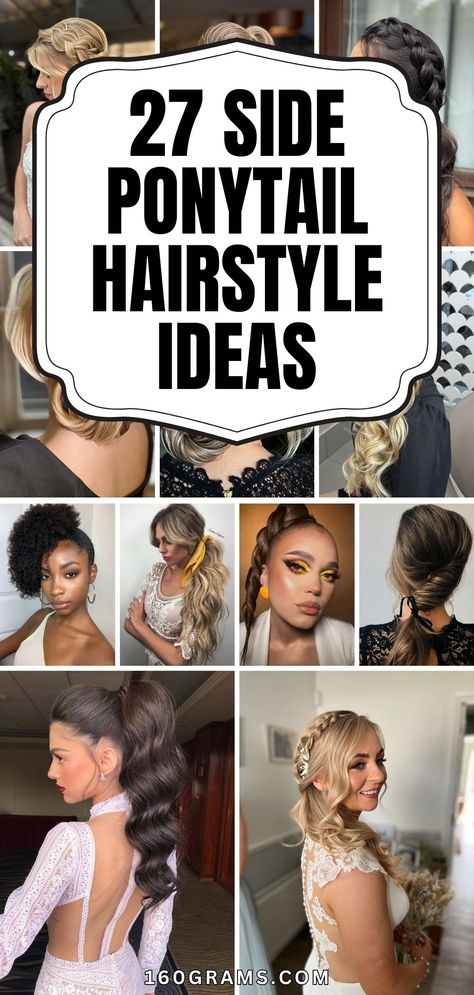 Pin this for 27 creative side ponytail ideas that are flirty and fun! Elevate your hairstyle game with these gorgeous looks perfect for any occasion. #SidePonytail #HairstyleIdeas #FashionInspo Rock Your Locks, Side Braid Ponytail, Side Ponytail Hairstyles, Sleek Braided Ponytail, Ponytail Ideas, Voluminous Ponytail, Lace Braids, Best White Elephant Gifts, Hair Doctor