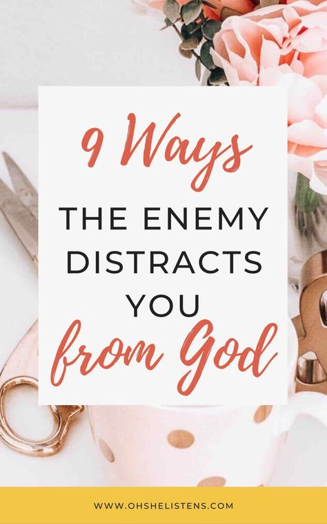 Are you distracted? The enemy cunningly uses the elements of the world against us. School, work, family, and social activities are like a never-ending to-do list. We cannot allow the enemy to distract us from serving God. Eliminate the distractions and make God the number one priority in your life. Here are 9 ways the enemy distracts you from God. #listeningtogod #distraction Distractions From God, God Said Love Your Enemy, God Knows The Truth Enemies, The Enemy’s Strategies, I Asked God To Remove My Enemies, The Enemy Attacks Quotes, Eviction Notice, Marital Problems, Protect Family