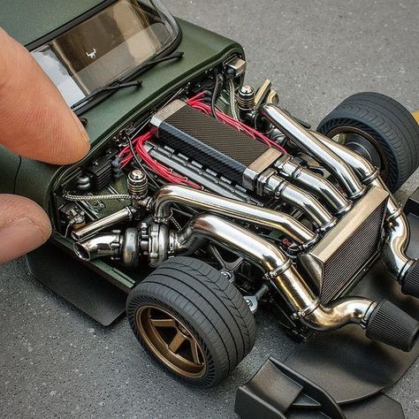 Martin Aveyard on Instagram: "Finally finished the Revell 1/24 Jaguar E-Type Coupe after getting distracted by other builds and buildoffs etc. Not much of the kit left here other than the body, firewall and chassis. Custom designed and 3D printed engine, turbo setup, wheels, tires and aero. #124scale #124scalemodel #124scalecars #124scalemodelcar #revell #tamiya #aoshima #fujimi #scalemodel #modelcar #modelcars #scaleauto #plasticmodel #plasticmodelkit #plasticmodelcar #modelkit #modelcarbuil Revell Model Cars, Model Engine Kits, Plastic Model Kits Cars, Model Cars Building, Car Kits, Car Building, Plastic Model Cars, Custom Hot Wheels, Model Cars Kits