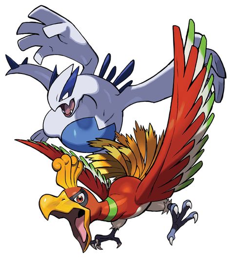 Ho-Oh & Lugia Art from Pokémon Ultra Sun and Ultra Moon #art #artwork #gaming #videogames #gamer #gameart #illustration Kalos Pokedex, Lugia Art, Entei Pokemon, Wallpaper Pokemon, Pokemon Lugia, Deadpool Pikachu, Digimon Wallpaper, Cool Pokemon Wallpapers, Pokemon Stickers