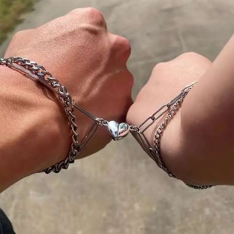 Couples Jewelry Bracelets, Matching Jewelry For Couples, Matching Couple Bracelets, Lock Jewelry, Cluster Bracelets, Sterling Silver Anklet, Love Sign, Couple Jewelry, Matching Jewelry