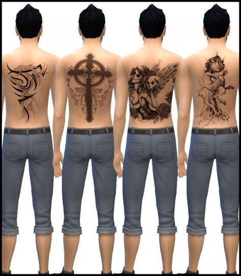 Simista: Male Back Tattoos • Sims 4 Downloads Male Back Tattoos, Sims4 Tattoos, The Sims 4 Tattoo, Tattoos Sims 4, Tattoo Lower Back, Male Back, Sims 4 Tattoos, Small Chest Tattoos, Sims 4 Blog