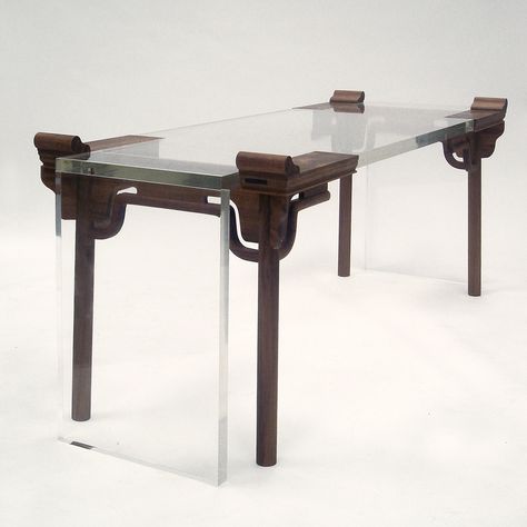 shao fan: contemporary chinese furniture  work no. 4 of year 2005'  acrylic, catalpa  image courtesy of shao fan Chinese Furniture Design, Chinese Interior, Asian Furniture, Chinese Furniture, Modern Chinese, New Chinese Style, Desk Furniture, Wood Table, Furniture Plans