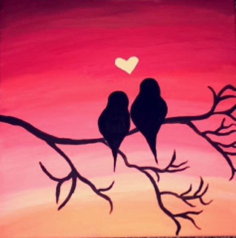 Painting Representing Love, Love Artwork Romantic Painting, Spring Pencil Drawings, Cute Romantic Paintings Easy, Painting Ideas On Canvas Romantic, Love Birds Drawing Simple, Easy Romantic Paintings, Love Painting Romantic Easy, Love Painting Ideas For Him