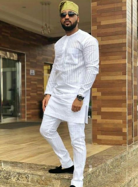 Nigerian Native Attire Styles For Men [April 2019] | Couture Crib Traditional African Attire, Men African Wear, Men Fashion 2020, Costume Africain, African Suit, Nigerian Men Fashion, African Wear Styles For Men, African Attire For Men, African Dresses Men