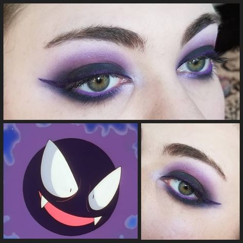 Gengar Makeup, Pokemon Makeup, Gastly Pokemon, Gengar Pokemon, Ghost Pokemon, Ghost Type, Dope Makeup, Goth Girl, Goth Makeup