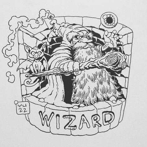 Wizard Drawings, Fantasy Tattoos, Graffiti Lettering Fonts, Graphic Poster Art, Cartoon Sketches, Tattoo Flash Art, School Tattoo, Skateboard Art, Graphic Design Fun