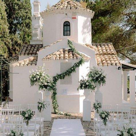 CORFU WEDDING PLANNER | EVENT DESIGNER on Instagram: "The ceremony in Greek chapel by the sea can not be more beautiful, agree? Beautiful Pontikonissi’s church set-up for Sophia and Joe’s wedding. Florals: @rizosgarden Photographer: @annaroussos . . #corfuwedding #corfuweddingplanner #weddingcorfu #pontikonissi #greekchapel #churchceremony #corfu" Greek Church Wedding, Syrian Wedding, Mamma Mia Wedding, Corfu Wedding, Abroad Wedding, Croatia Wedding, Mediterranean Wedding, Smallest Wedding Venue, Elegant Wedding Inspiration