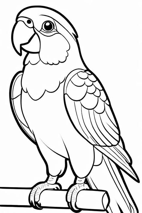 Parrot coloring pages for kids offer 10 vibrant illustrations of these intelligent and colorful birds. Children can explore their creativity by coloring different parrot species while discovering fascinating facts about their habitats and behaviors, making it both fun and educational. Parrot Cartoon, Parrot Craft, Flamingo Coloring Page, Peacock Coloring Pages, Bird Coloring, Drawing Arts, Owl Coloring Pages, Bird Coloring Pages, Doodle Art Drawing