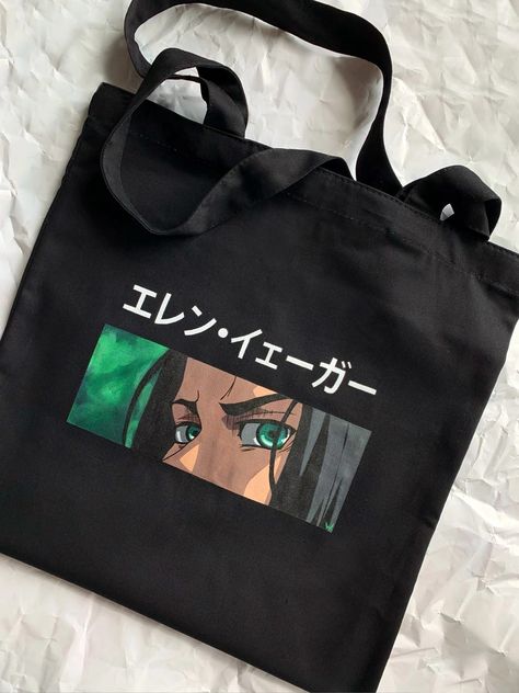 Anime Tote Bag Design, Notebook Craft, Handpainted Tote, Diy Tote Bag Design, Anime Tote Bag, Ty Dye, Handpainted Tote Bags, Anime Bag, Painted Clothes Diy