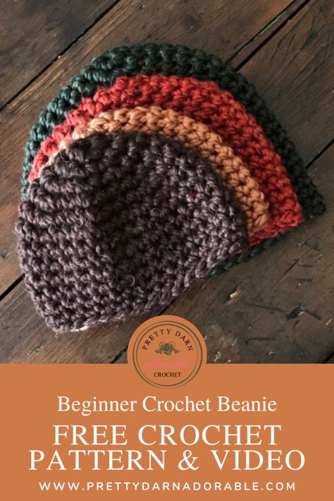 Double Crochet Beanie Pattern, Chunky Beanie Crochet Pattern, Free Crochet Beanie Pattern, Chunky Yarn Crochet Pattern, Bulky Yarn Crochet, Chunky Yarn Crochet, Crochet Beanie Pattern Free, Beanie Knitting Patterns Free, Crochet Hat For Beginners