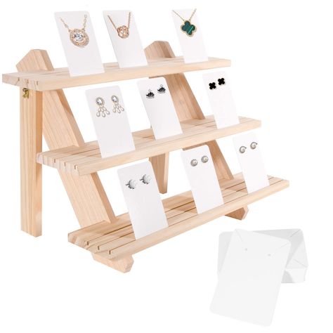 Jewelry Card Display, Card Display Stand, Earring Display Stand, Earring Displays, Wood Jewelry Display, Craft Booth Display, Keychain Display, Ring Organizer, Earring Display Stands