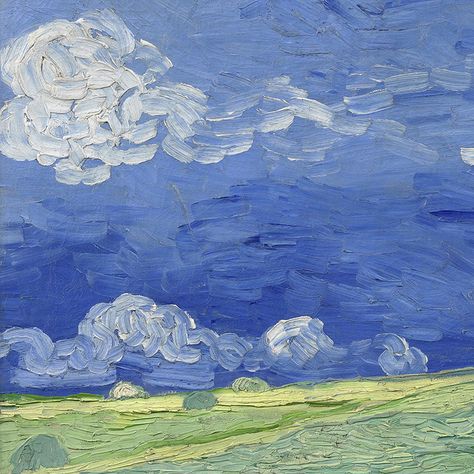 Wheatfield under Thunder Clouds (detail) by Vincent van Gogh | Lone Quixote | #VincentVanGogh #vangogh #post impressionism #art #wheatfield #landscape #detail Thunder Clouds, Van Gogh Wall Art, Arte Van Gogh, Van Gogh Museum, Art Van, Shop Art Prints, Van Gogh Art, Post Impressionism, Post Impressionists