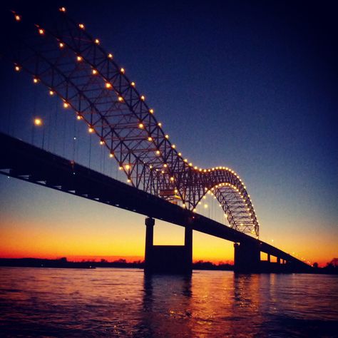 Hernando Desoto Bridge - Memphis, TN / West Memphis, AR Memphis Tn, Paint And Sip, Sydney Harbour Bridge, Color Inspiration, Places Ive Been, Places To Travel, Bridge, Favorite Places, Paint