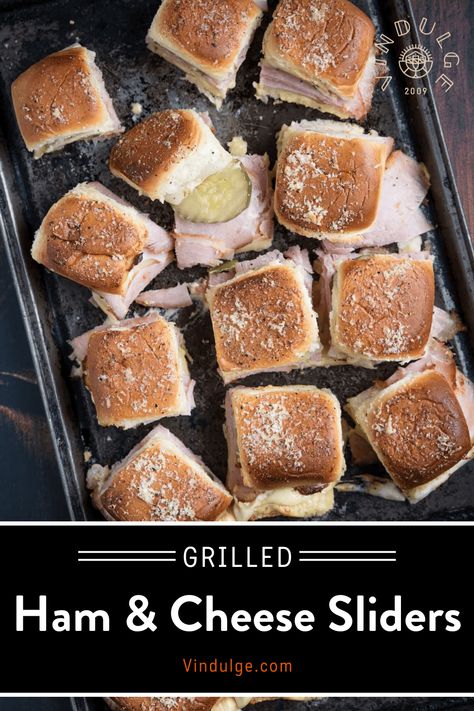 Grilled Ham and Cheese Sliders are the perfect use for leftover holiday ham, or if you are simply in the mood for a great Ham and Cheese Slider recipe for a crowd. The key trick to the amazing flavor of this recipe is to keep everything simple. Ham And Cheese Slider, Dijon Aioli, Recipe For A Crowd, Slider Recipe, Ham Cheese Sliders, Ham And Cheese Sliders, Grilled Ham And Cheese, Cheese Sliders, Grilled Ham