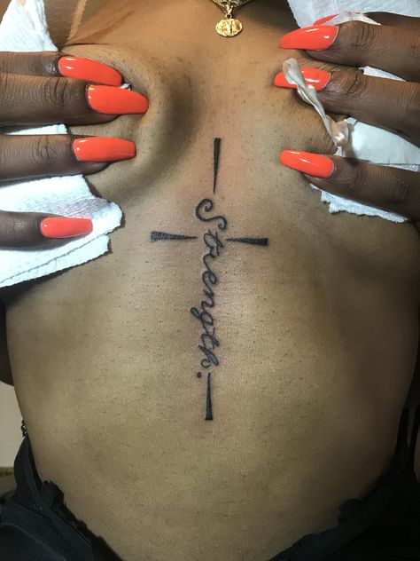 Between Breast Tattoo Black Women, Middle Breast Tattoo, Between Breast Tattoos For Women, Tattoo In Between Chest Woman, Sternum Tattoo Black Women, Theigh Tattoos, Middle Chest Tattoo Female, Exotic Tattoos, Cute Foot Tattoos