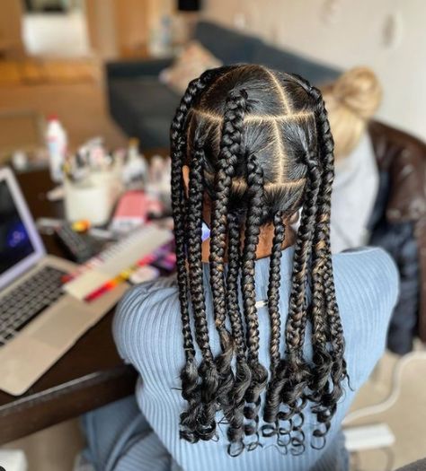 Coi Leray inspired Big Box Braid Hairstyles Girls Braided Hairstyles Kids, Coi Leray Braids, Black Kids Braids Hairstyles, Coi Leray, Short Box Braids Hairstyles, Big Box Braids, Short Box Braids, Big Box Braids Hairstyles, Feed In Braids Hairstyles