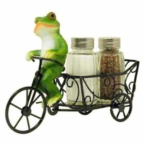 Whimsical Restaurant, Bicycle Cart, Cottage Kitchen Decor, Frog Stuff, Restaurant Dining Room, Frog House, Riding Bicycle, Frog Theme, Dining Room Table Centerpieces