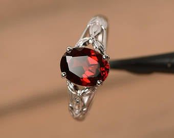 Butterfly Engagement Ring, Exclusive Engagement Rings, Rings Pandora, Garnet Wedding Rings, White Gold Promise Ring, January Birthstone Rings, Garnet Engagement Ring, Red Garnet Ring, Handmade Jewelry Ring