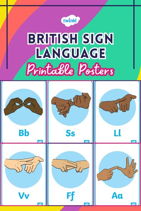 British Sign Language Alphabet - Printable Posters Makaton Alphabet, Makaton Signs British, British Sign Language Alphabet, English Sign Language, Makaton Signs, Discussion Prompts, British Sign Language, Sign Language Alphabet, Alphabet Posters